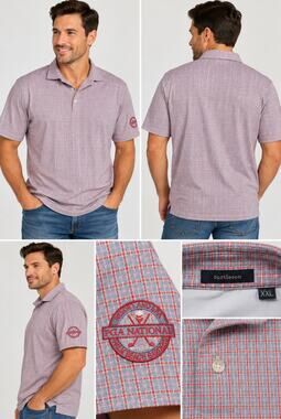 Turtleson Men’s XXL PGA National Palm Beach Gardens Plaid Golf Polo Shirt